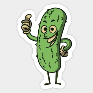 Funny Retro Pickle Cartoon Sticker